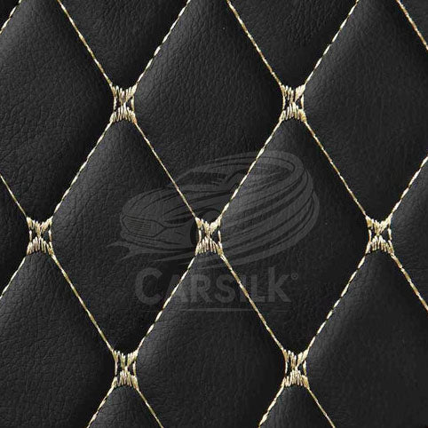 Alternative view of BLACK & BEIGE STITCHING DIAMOND LUXURY BASE TRUNK CAR MATS