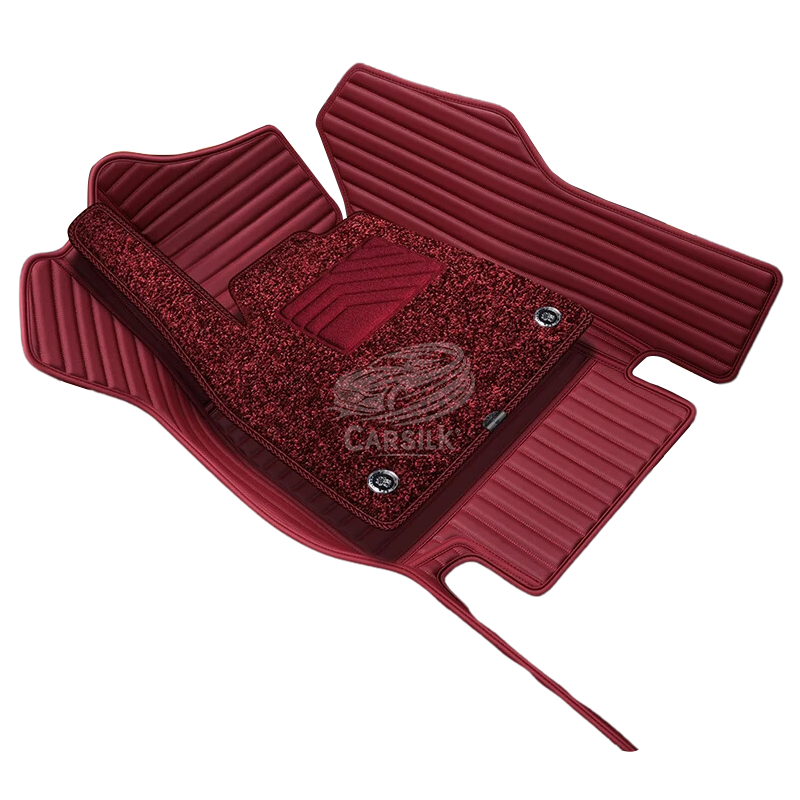 Alternative view of BLACK STRIPE BASE WITH BROWN TOP CARPET DOUBLE LAYER CAR MAT SET